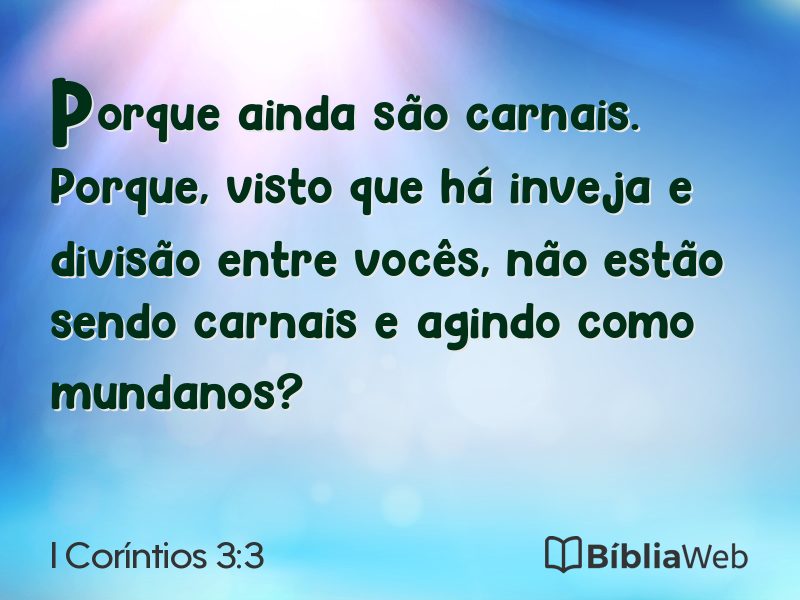 I Coríntios 3:3 em imagem para compartilhar