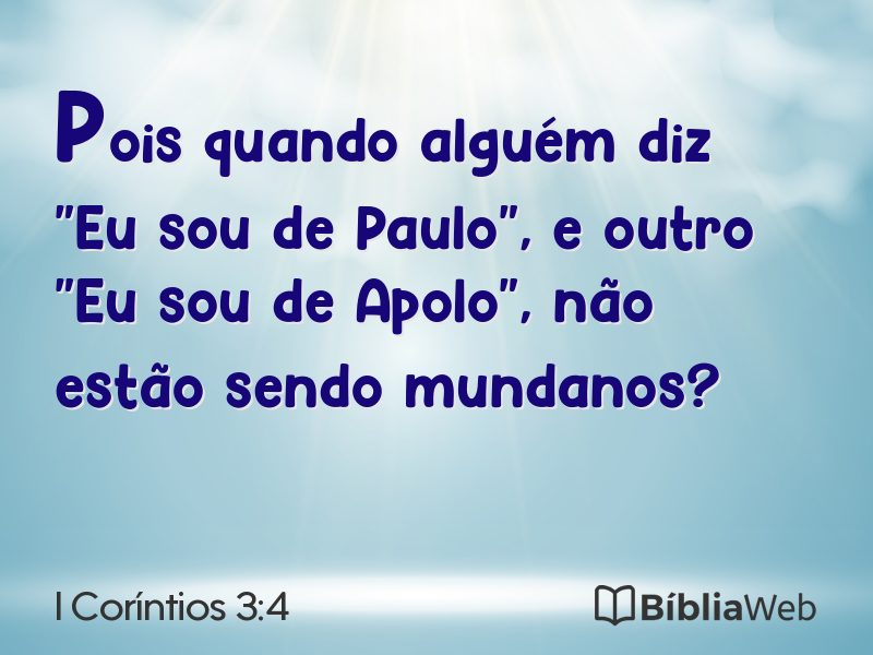 I Coríntios 3:4 em imagem para compartilhar