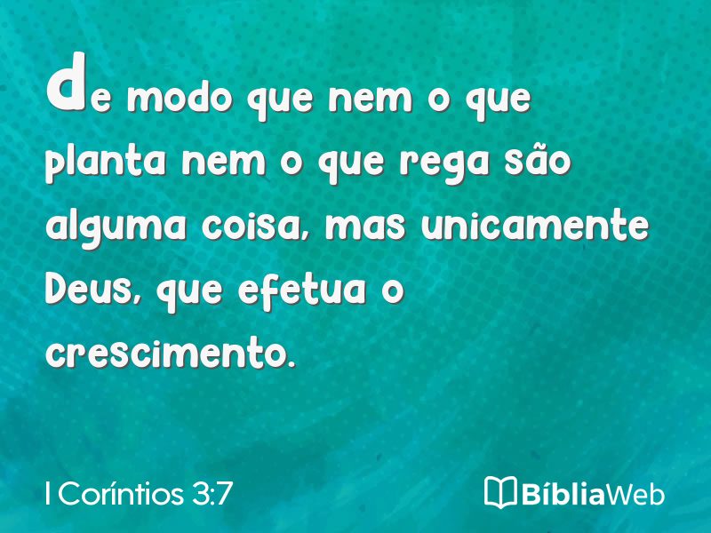 I Coríntios 3:7 em imagem para compartilhar