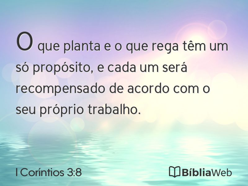 I Coríntios 3:8 em imagem para compartilhar