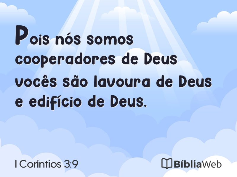 I Coríntios 3:9 em imagem para compartilhar