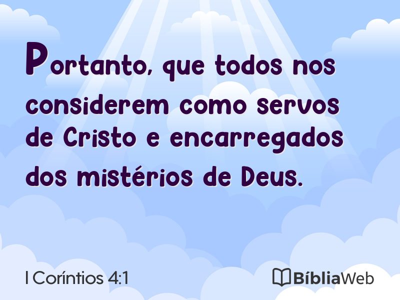 I Coríntios 4:1 em imagem para compartilhar