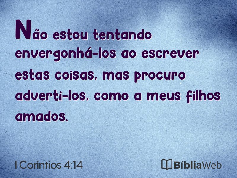 I Coríntios 4:14 em imagem para compartilhar