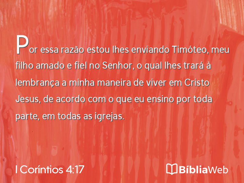 I Coríntios 4:17 em imagem para compartilhar