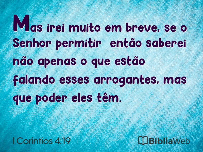 I Coríntios 4:19 em imagem para compartilhar