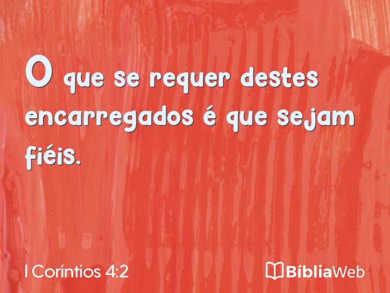 I Coríntios 4:2 em imagem para compartilhar