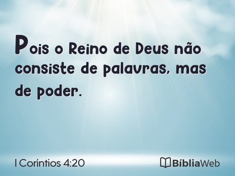I Coríntios 4:20 em imagem para compartilhar