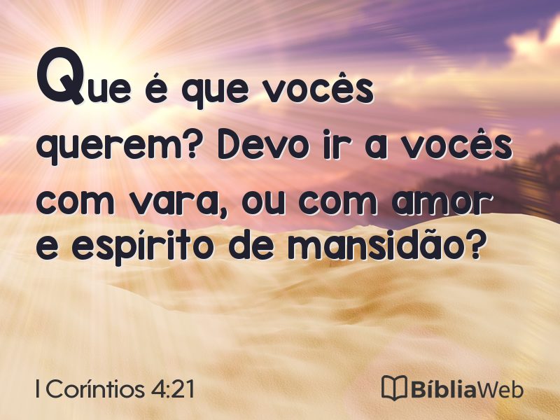 I Coríntios 4:21 em imagem para compartilhar