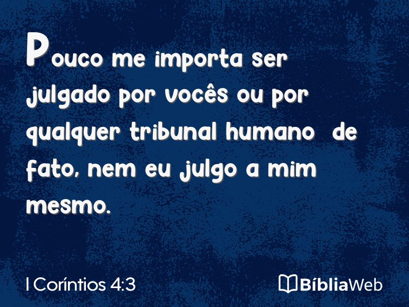 I Coríntios 4:3 em imagem para compartilhar