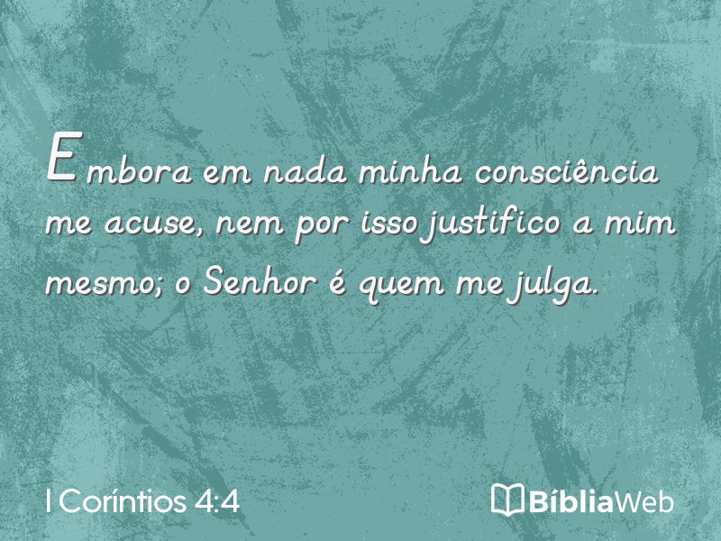 I Coríntios 4:4 em imagem para compartilhar