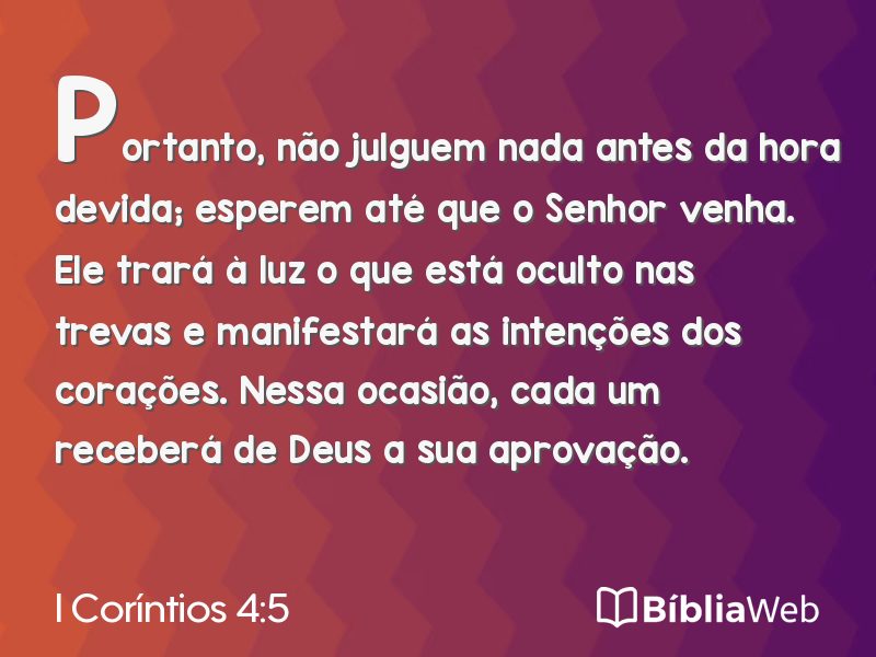 I Coríntios 4:5 em imagem para compartilhar