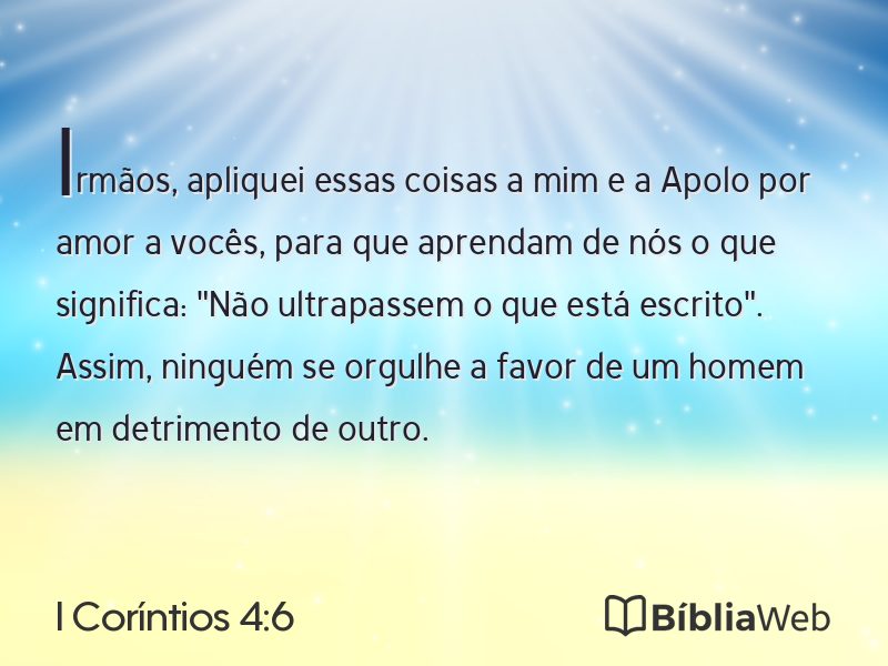 I Coríntios 4:6 em imagem para compartilhar
