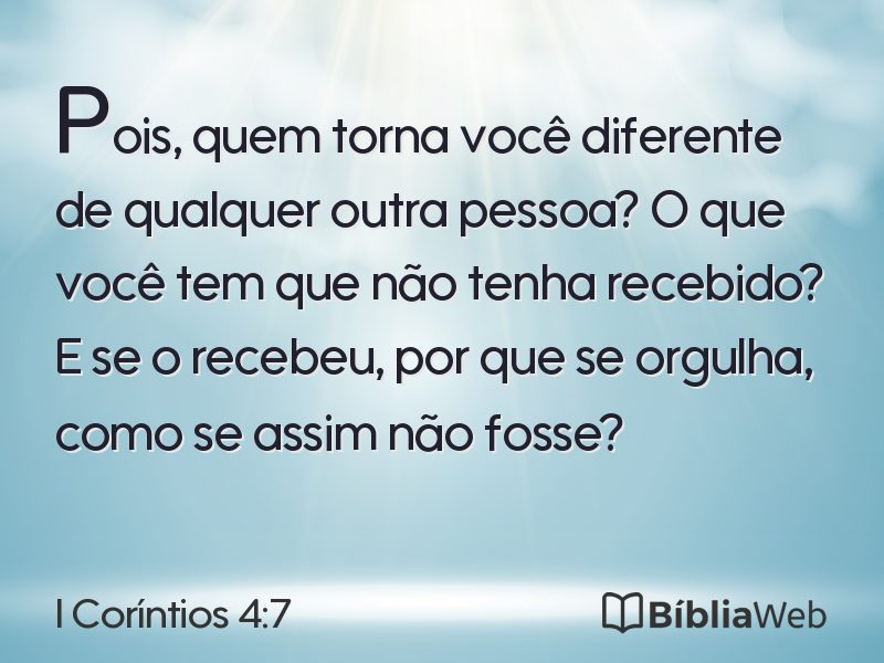 I Coríntios 4:7 em imagem para compartilhar