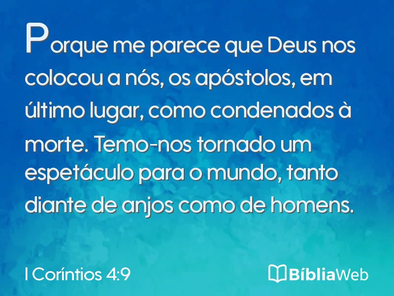 I Coríntios 4:9 em imagem para compartilhar