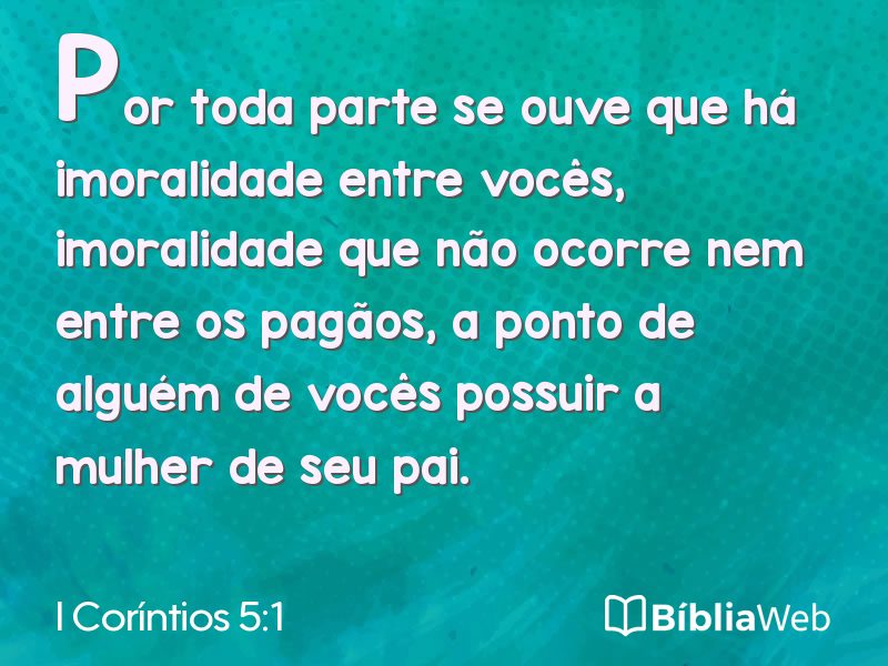 I Coríntios 5:1 em imagem para compartilhar