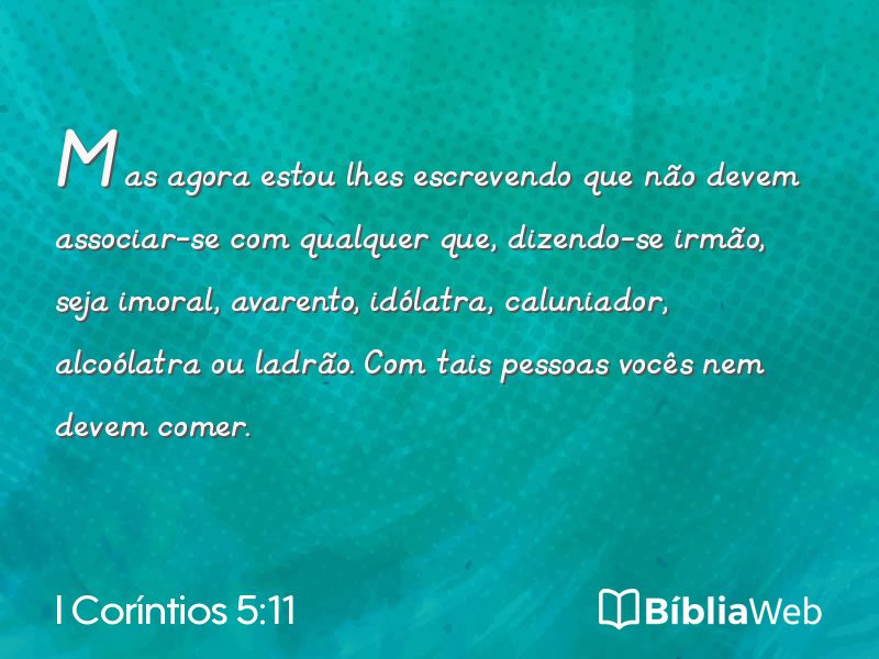 I Coríntios 5:11 em imagem para compartilhar