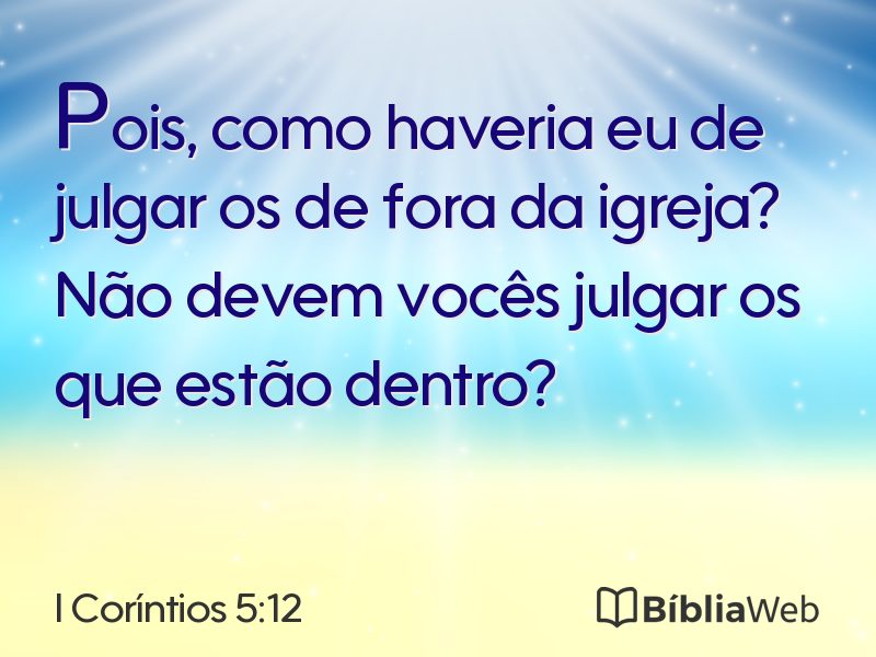 I Coríntios 5:12 em imagem para compartilhar