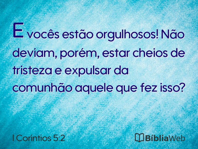 I Coríntios 5:2 em imagem para compartilhar