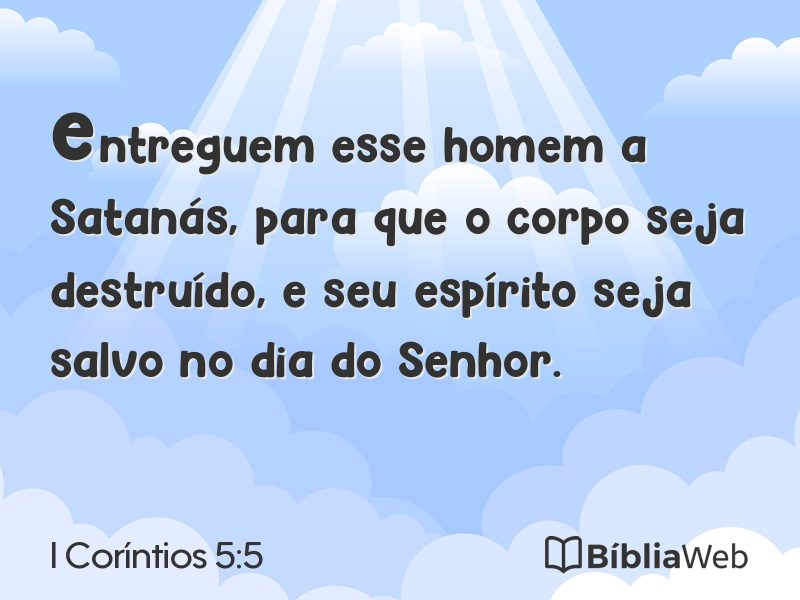 I Coríntios 5:5 em imagem para compartilhar