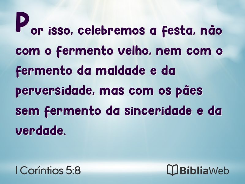 I Coríntios 5:8 em imagem para compartilhar