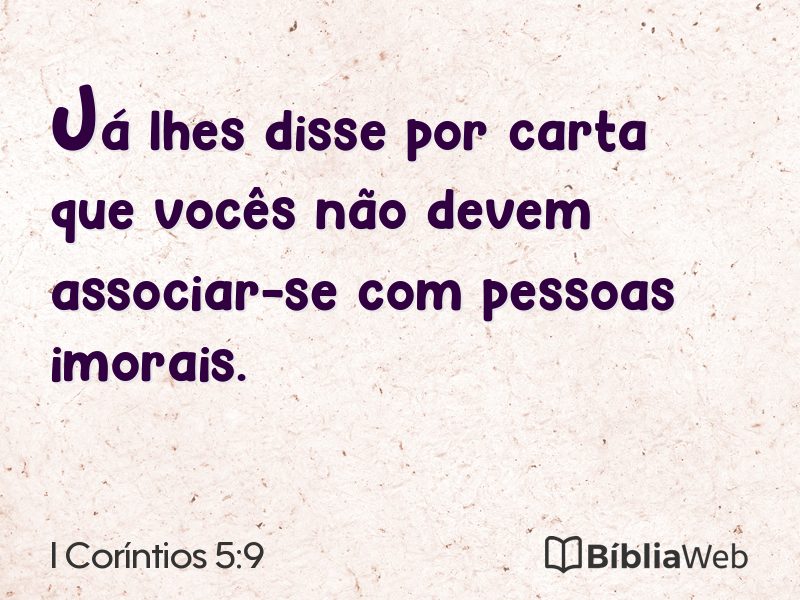 I Coríntios 5:9 em imagem para compartilhar