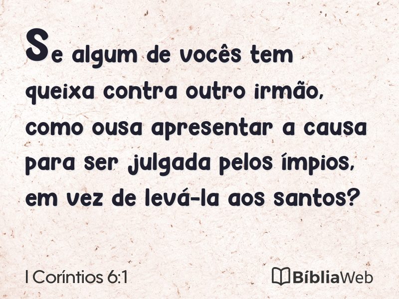 I Coríntios 6:1 em imagem para compartilhar