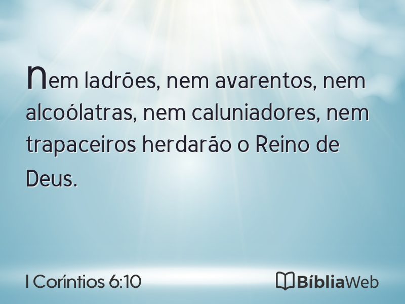 I Coríntios 6:10 em imagem para compartilhar