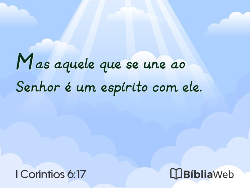 I Coríntios 6:17 em imagem para compartilhar