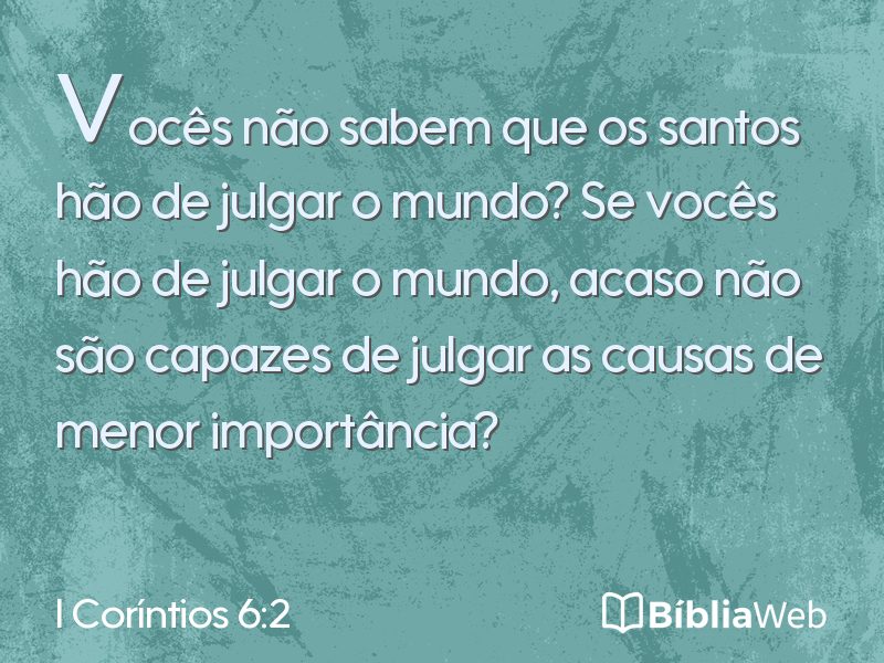 I Coríntios 6:2 em imagem para compartilhar