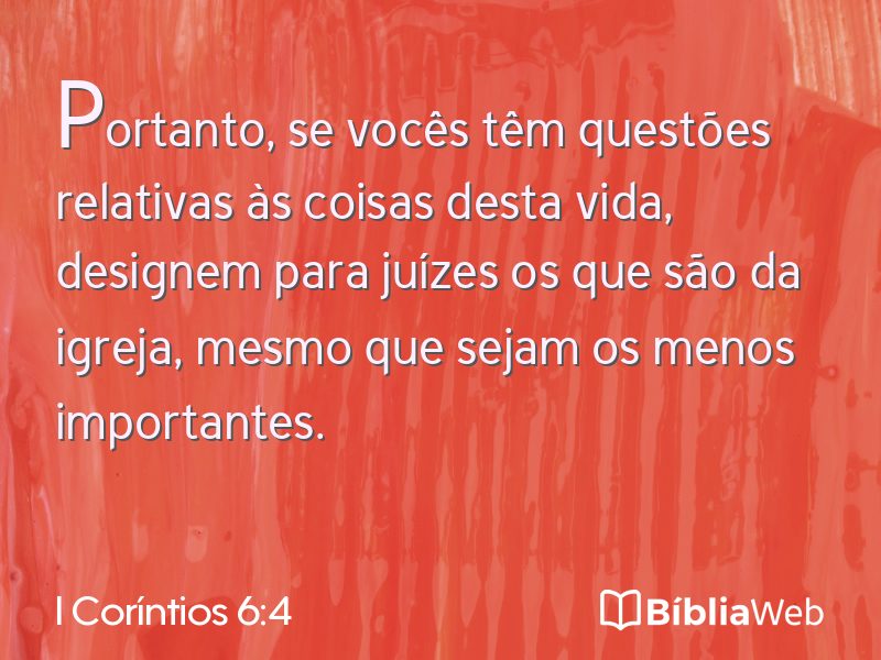 I Coríntios 6:4 em imagem para compartilhar