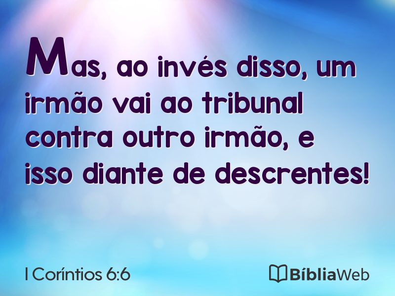 I Coríntios 6:6 em imagem para compartilhar