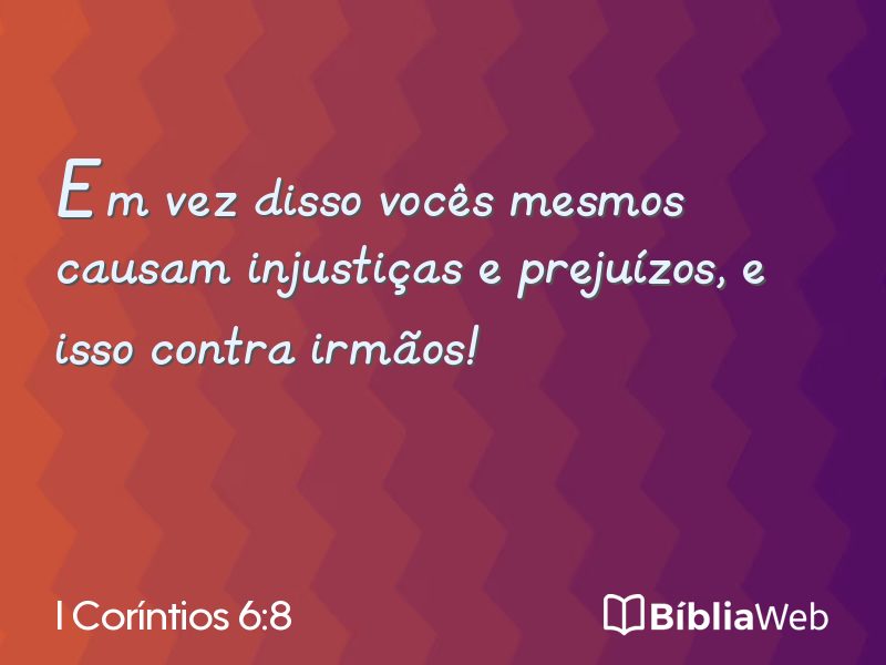I Coríntios 6:8 em imagem para compartilhar