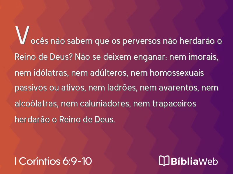 I Coríntios 6:9-10 em imagem para compartilhar