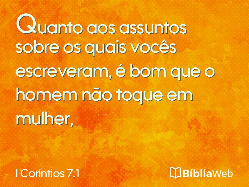 I Coríntios 7:1 em imagem para compartilhar