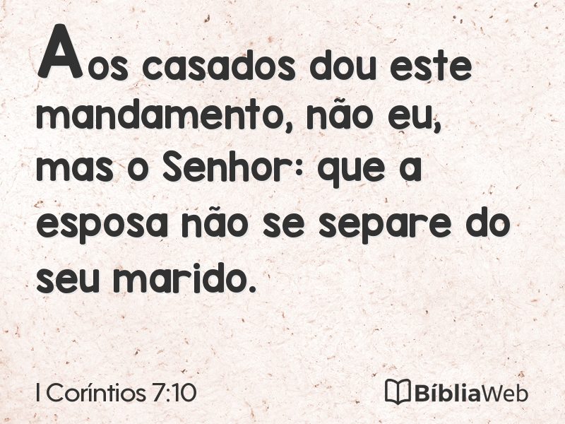 I Coríntios 7:10 em imagem para compartilhar