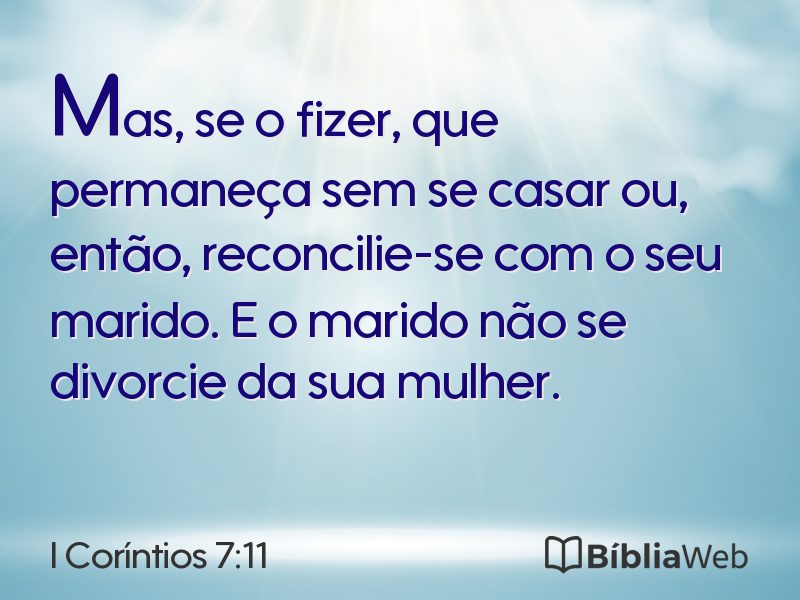 I Coríntios 7:11 em imagem para compartilhar