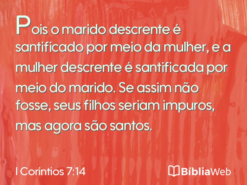 I Coríntios 7:14 em imagem para compartilhar