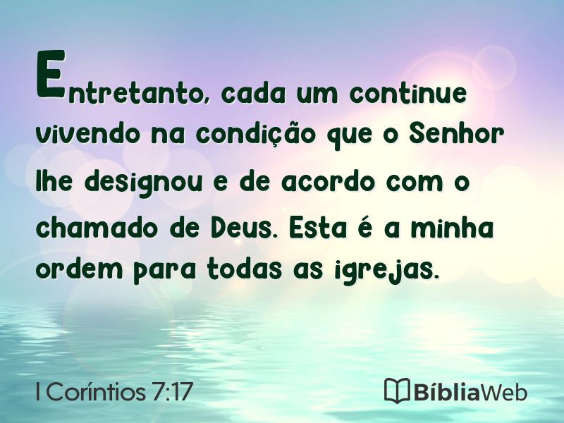 I Coríntios 7:17 em imagem para compartilhar
