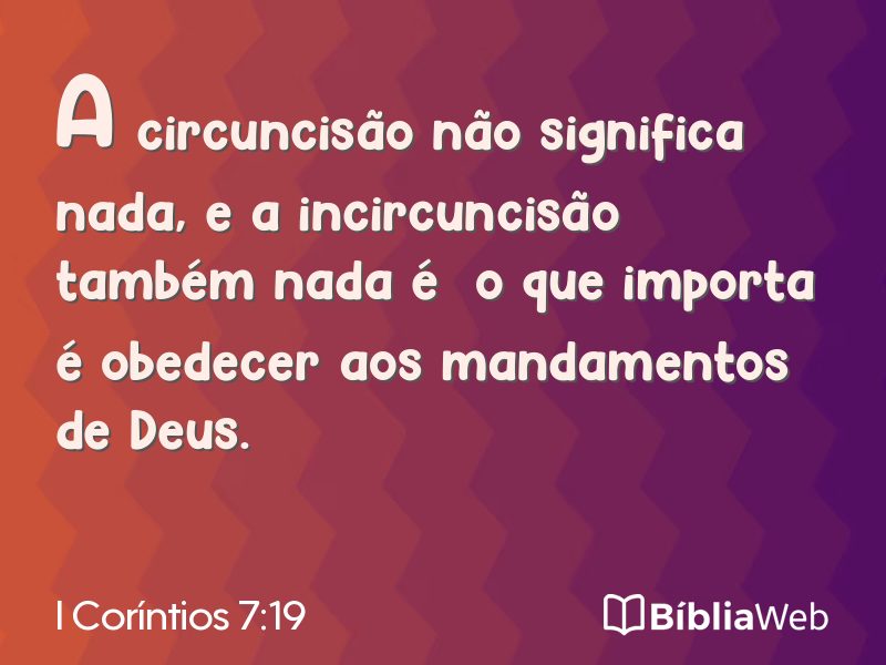 I Coríntios 7:19 em imagem para compartilhar