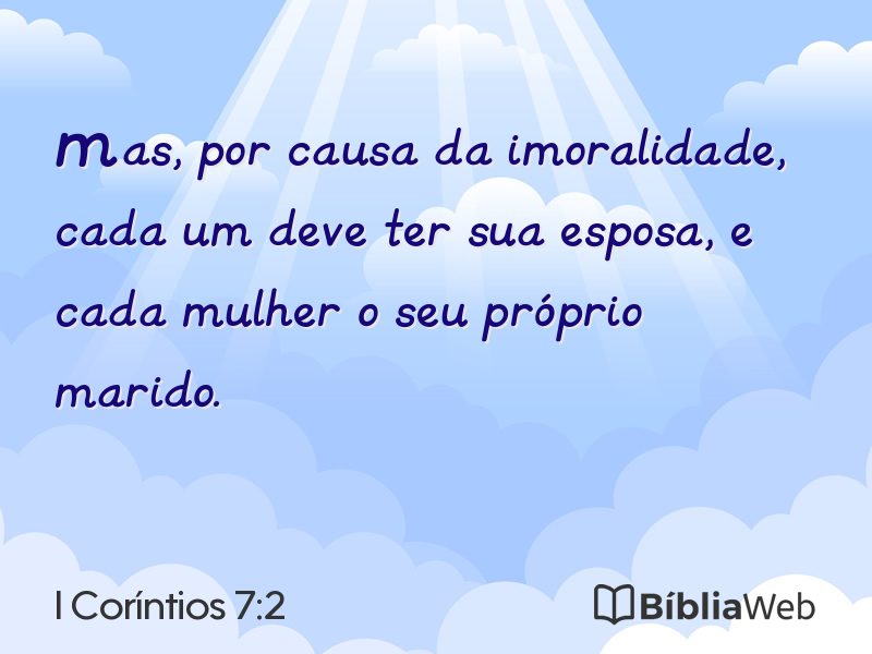 I Coríntios 7:2 em imagem para compartilhar