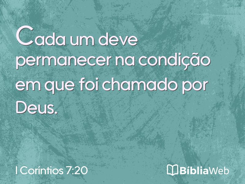 I Coríntios 7:20 em imagem para compartilhar