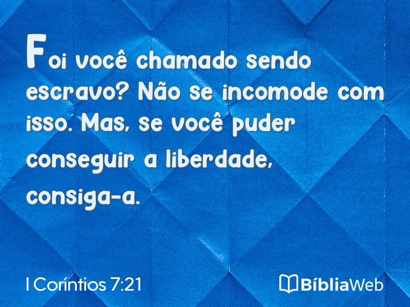 I Coríntios 7:21 em imagem para compartilhar