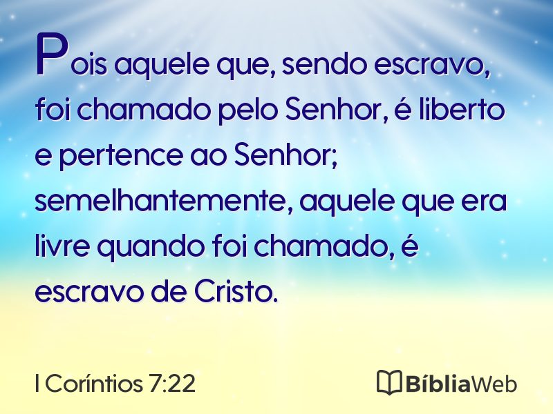 I Coríntios 7:22 em imagem para compartilhar