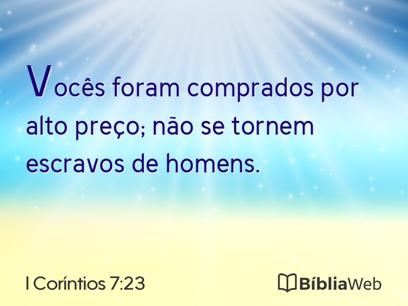 I Coríntios 7:23 em imagem para compartilhar