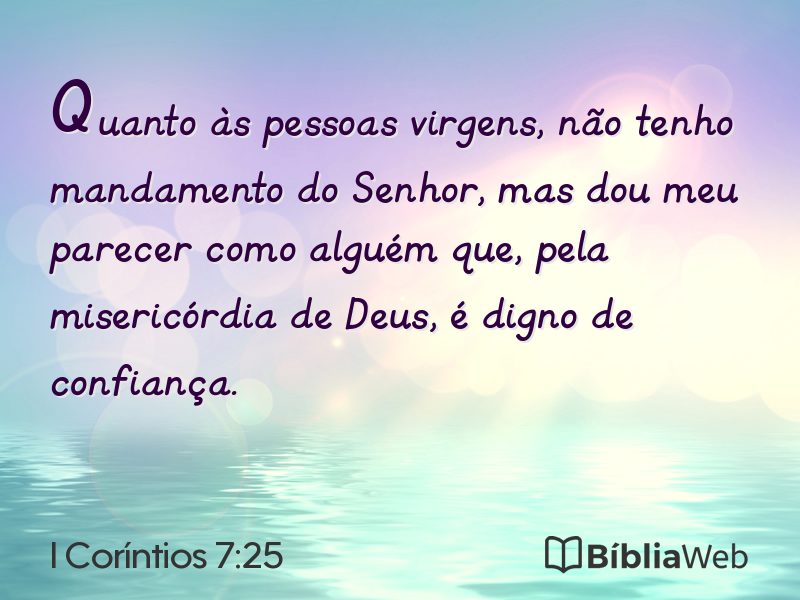 I Coríntios 7:25 em imagem para compartilhar