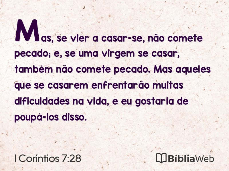 I Coríntios 7:28 em imagem para compartilhar