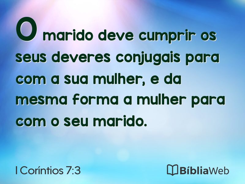 I Coríntios 7:3 em imagem para compartilhar