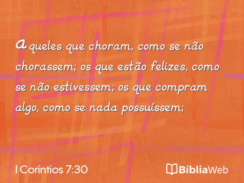 I Coríntios 7:30 em imagem para compartilhar