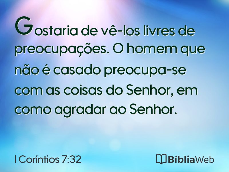 I Coríntios 7:32 em imagem para compartilhar