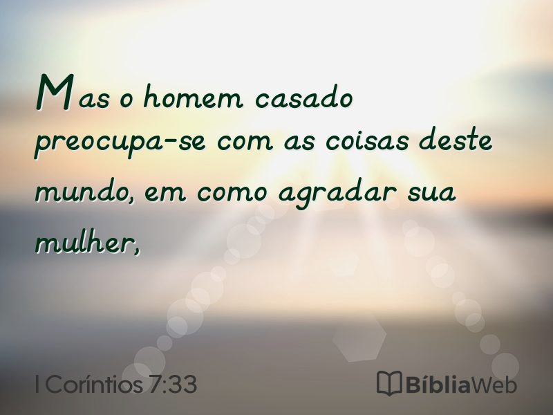 I Coríntios 7:33 em imagem para compartilhar